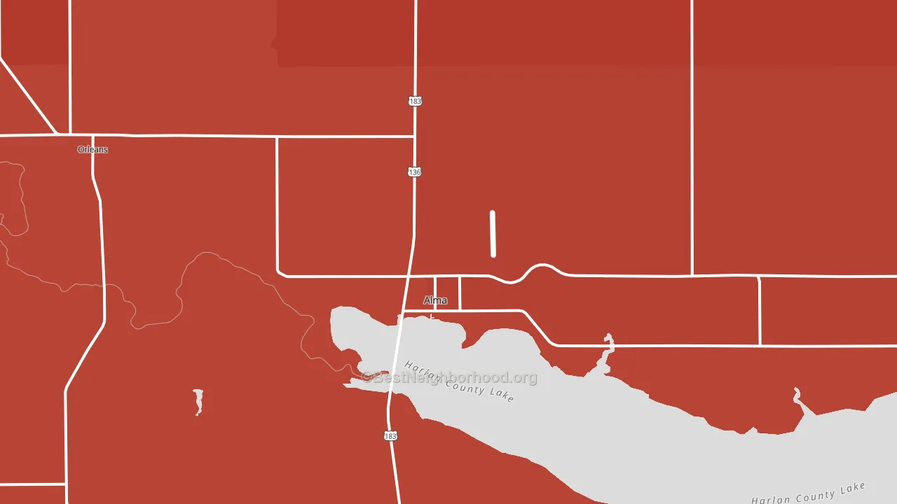 68920, NE block-group political-lean map