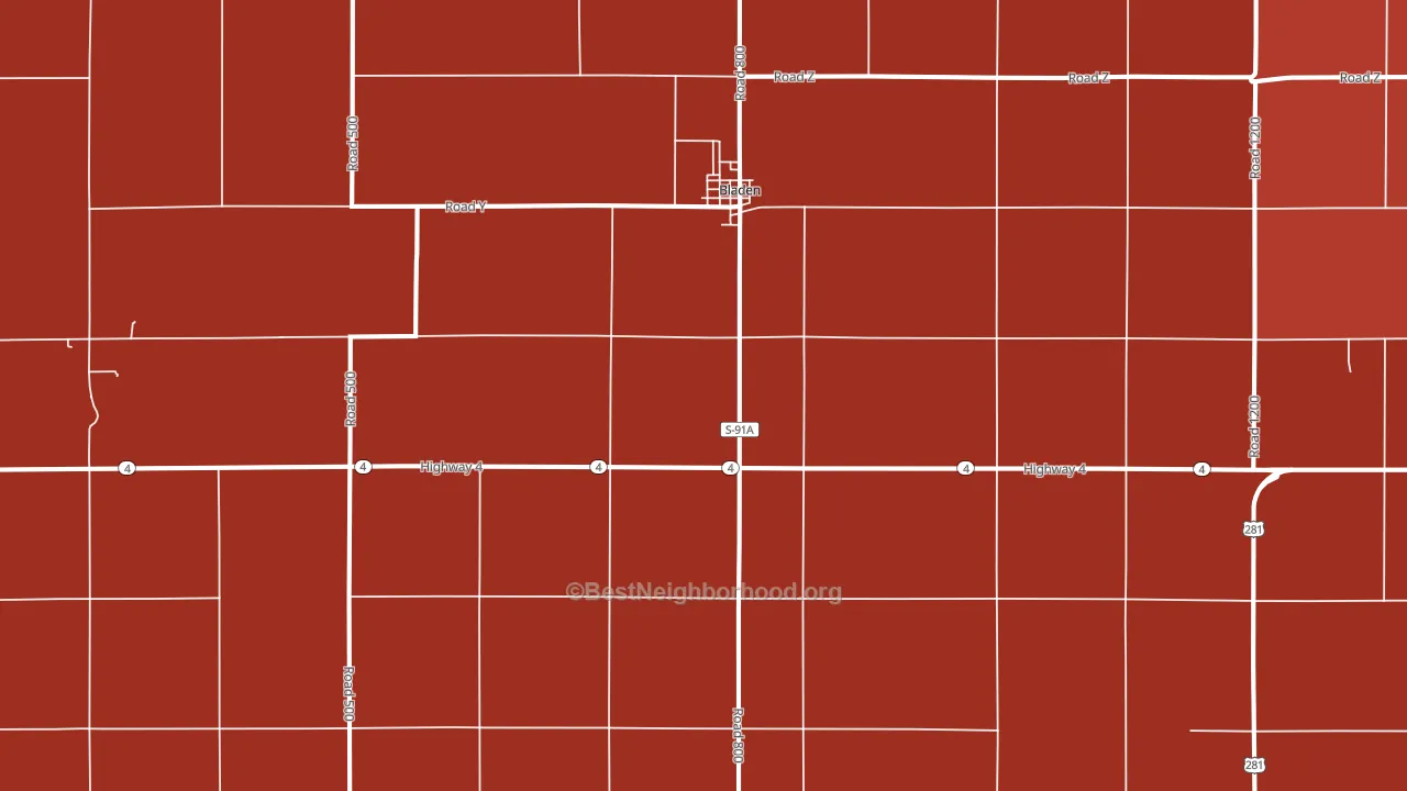 68928, NE block-group political-lean map