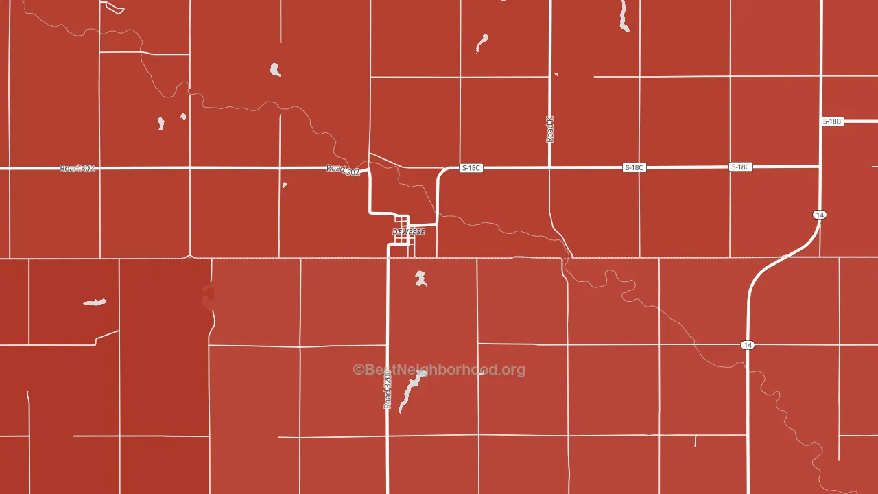 68934, NE block-group political-lean map