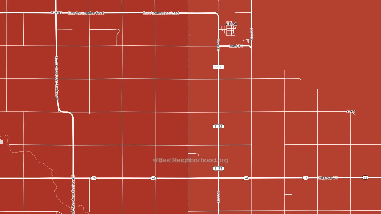 68941, NE block-group political-lean map