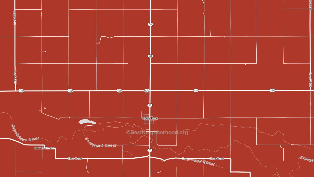 68942, NE block-group political-lean map