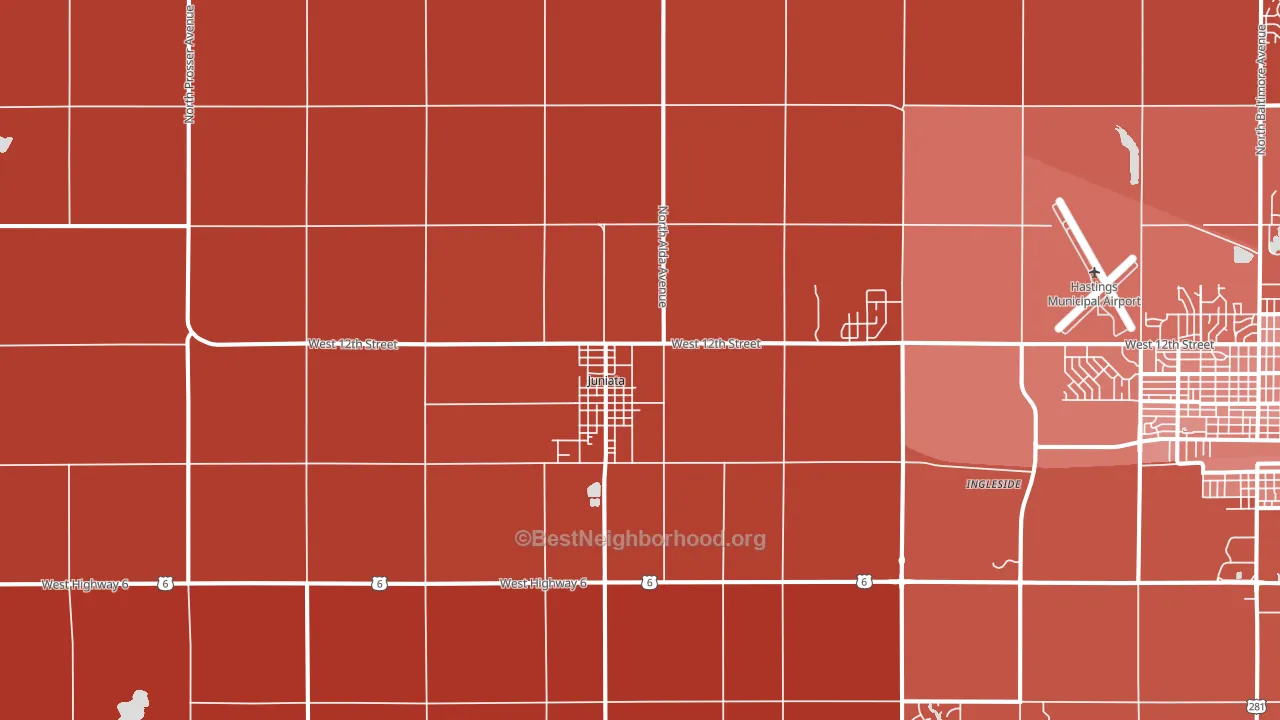68955, NE block-group political-lean map