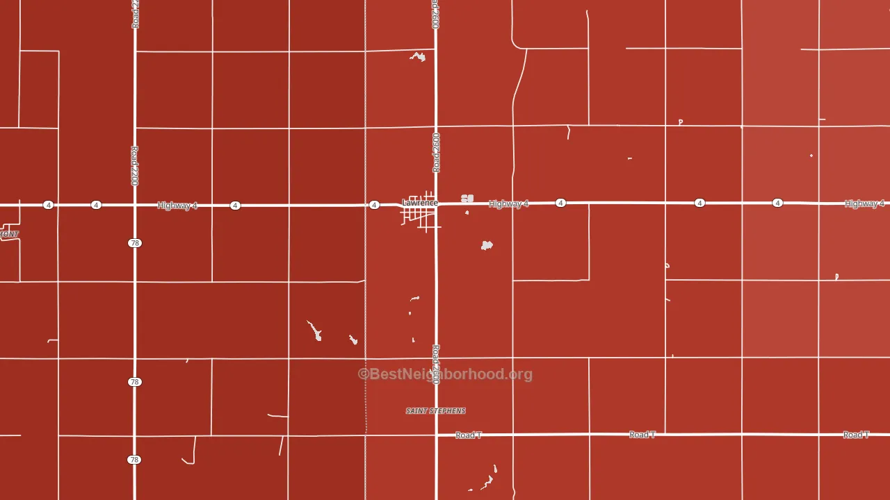 68957, NE block-group political-lean map