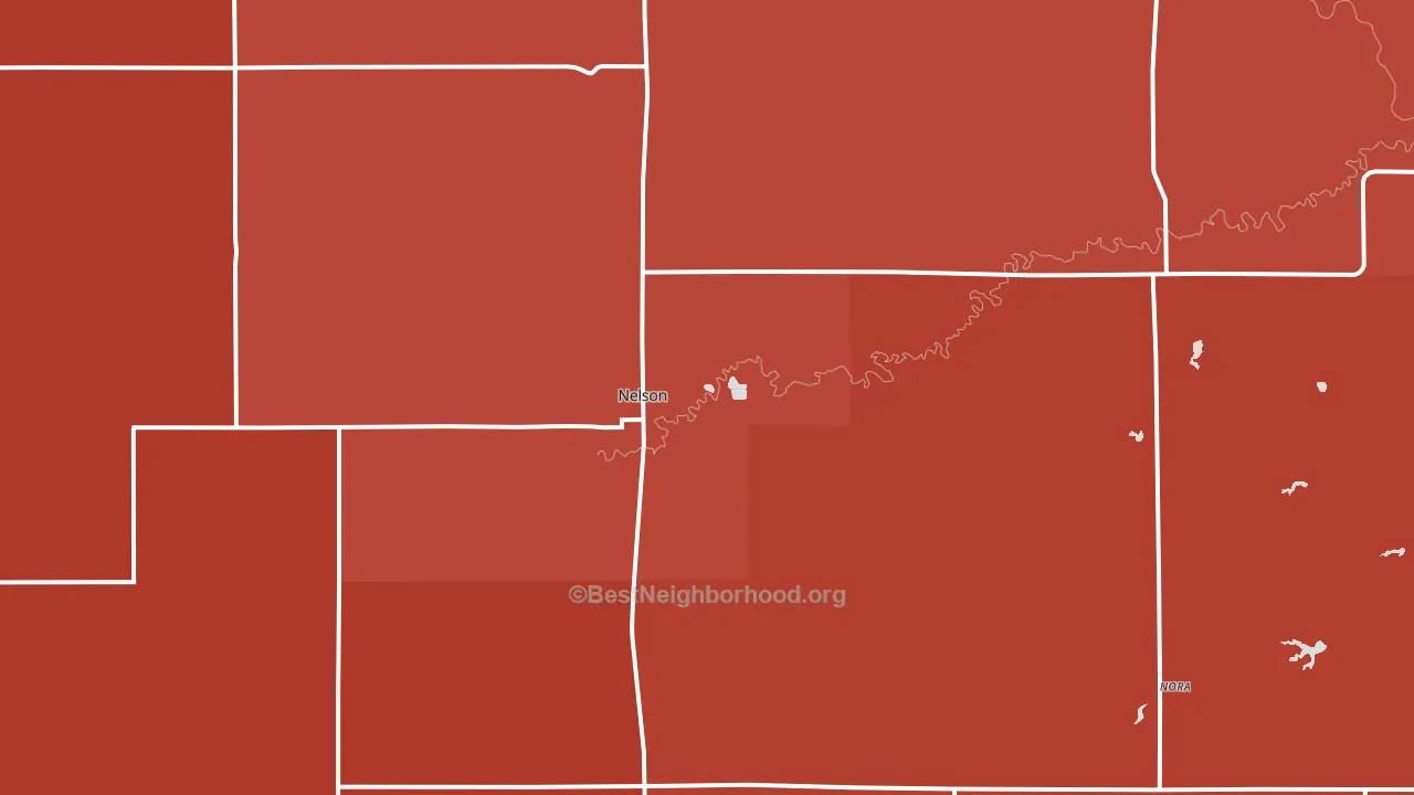 68961, NE block-group political-lean map