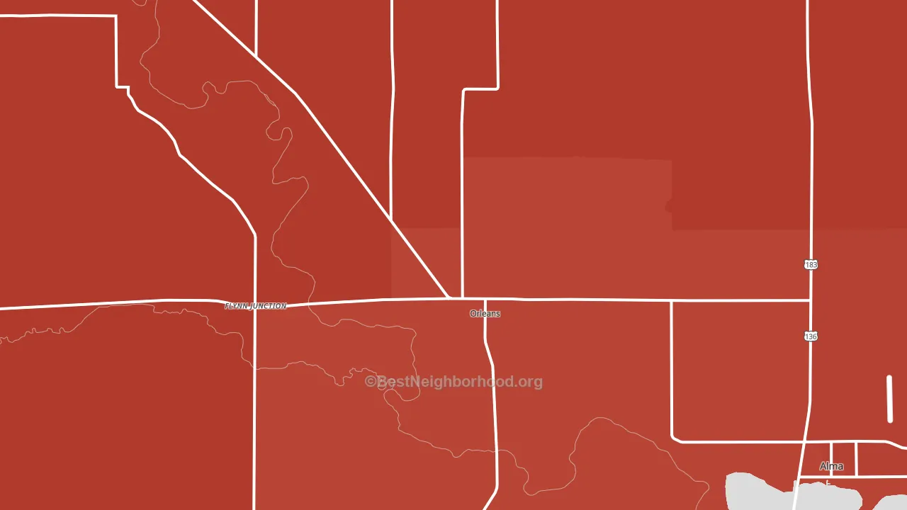 68966, NE block-group political-lean map