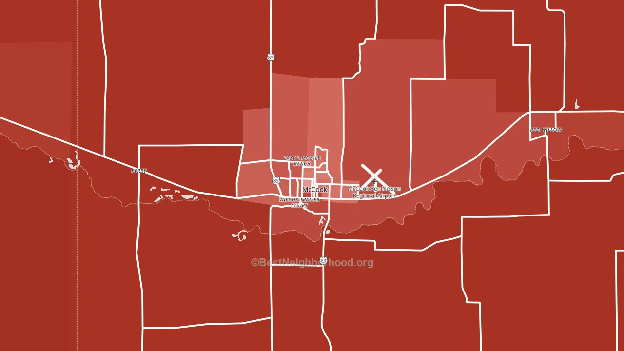 69001, NE block-group political-lean map