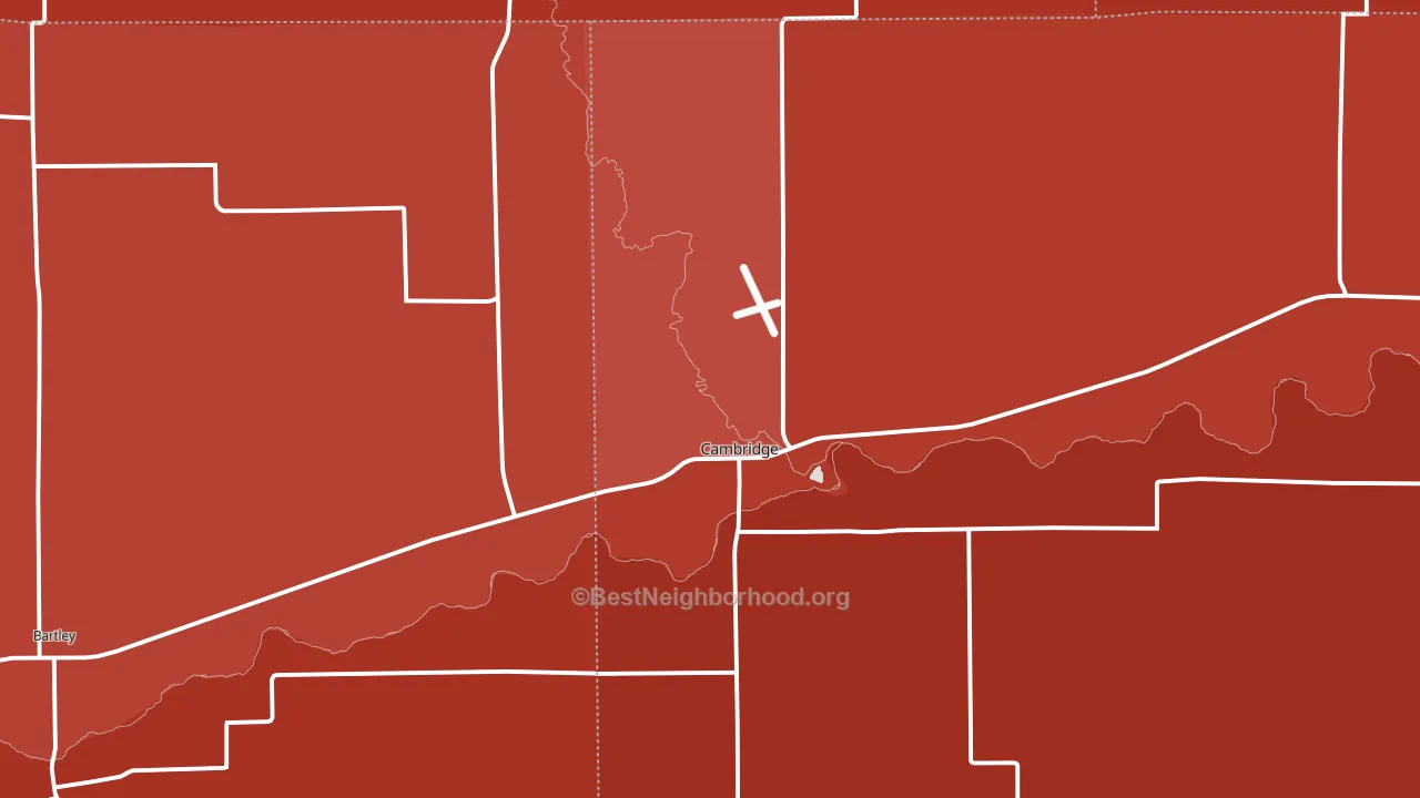 69022, NE block-group political-lean map