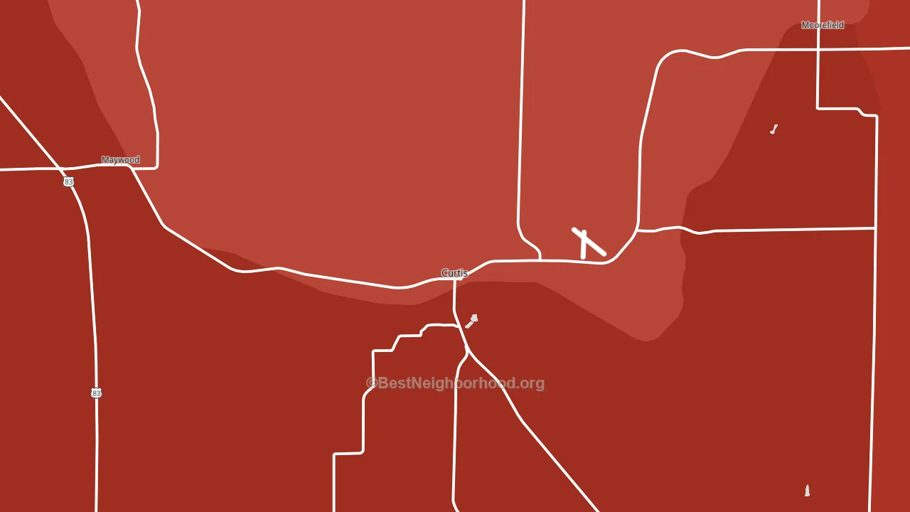 69025, NE block-group political-lean map