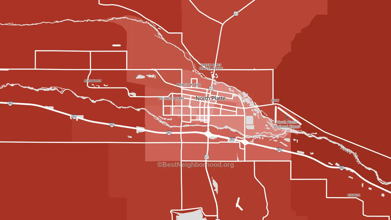 69101, NE block-group political-lean map