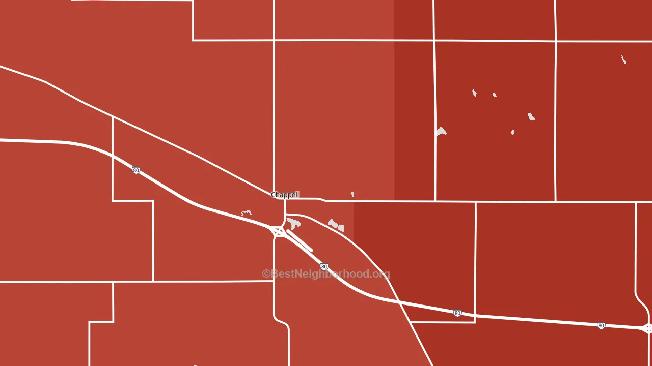 69129, NE block-group political-lean map