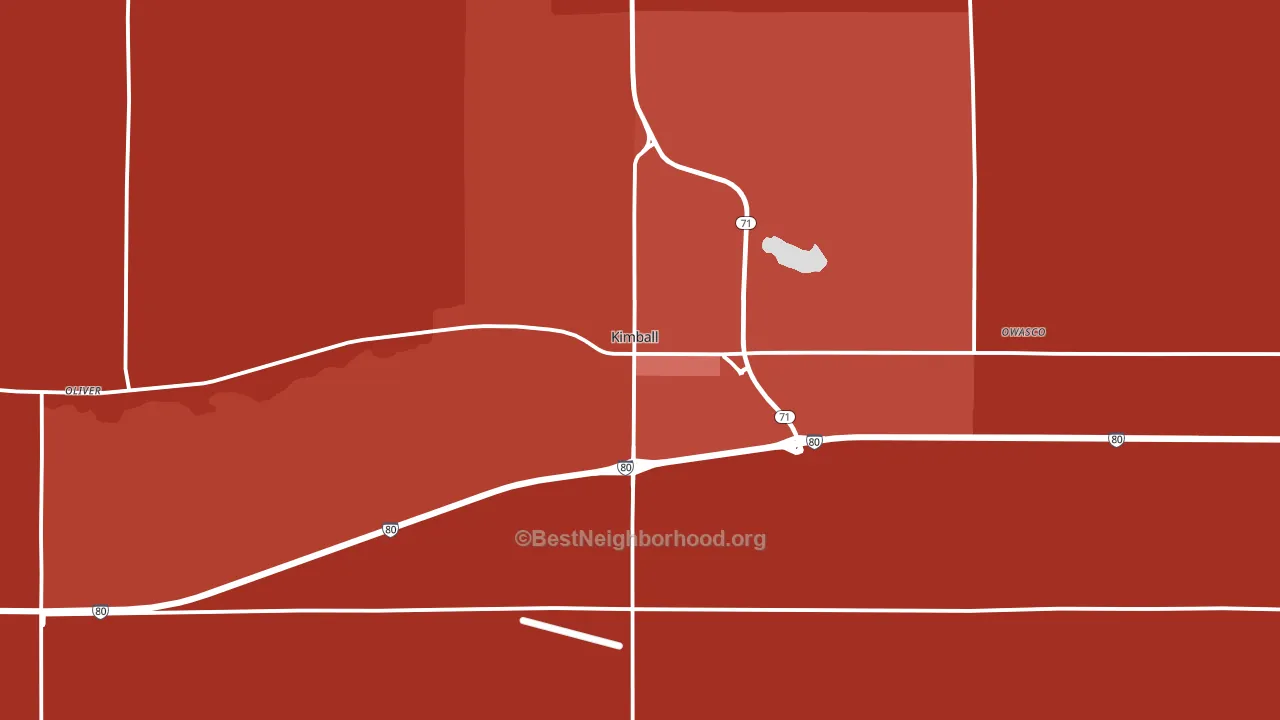 69145, NE block-group political-lean map