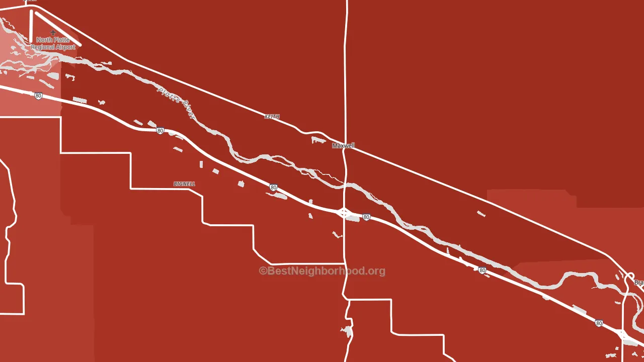 69151, NE block-group political-lean map
