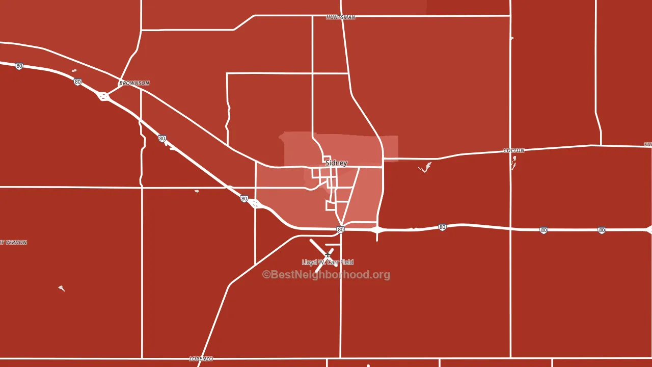 69162, NE block-group political-lean map