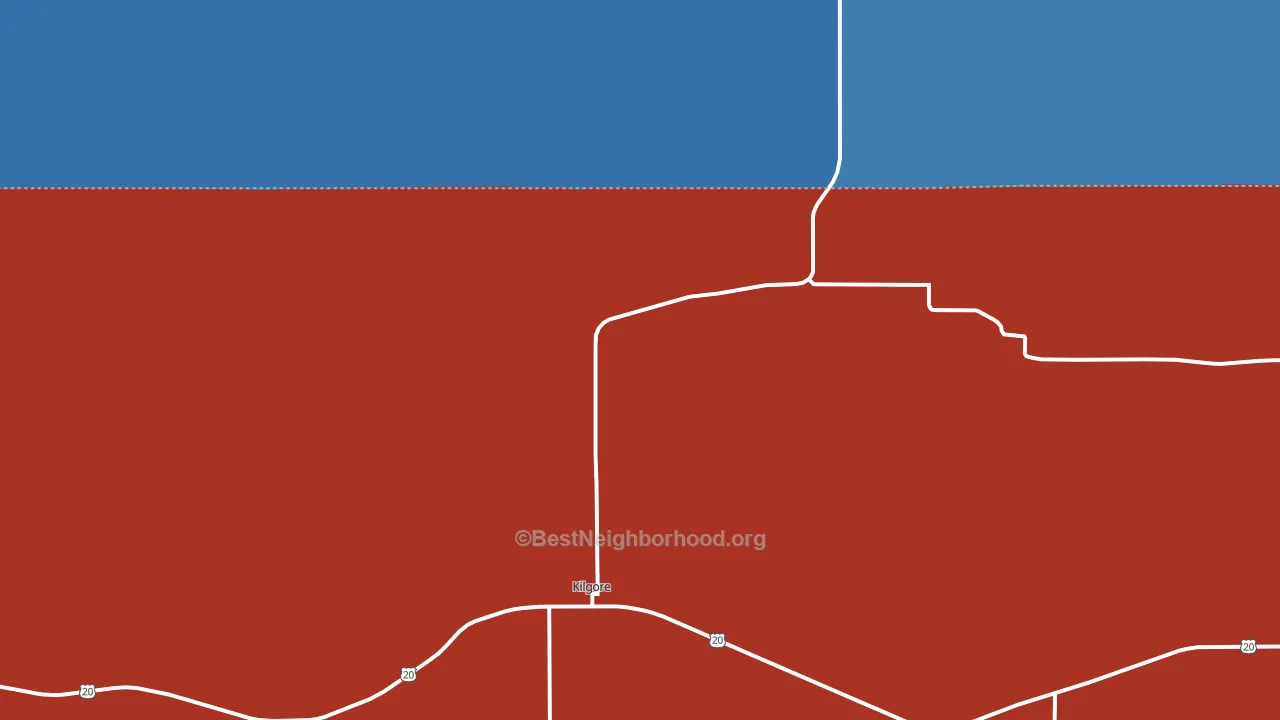 69216, NE block-group political-lean map
