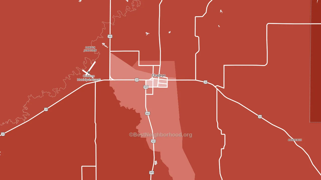 69337, NE block-group political-lean map