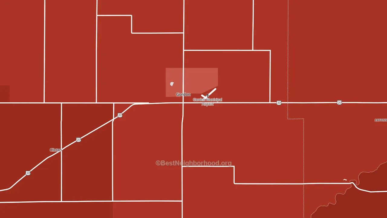69343, NE block-group political-lean map