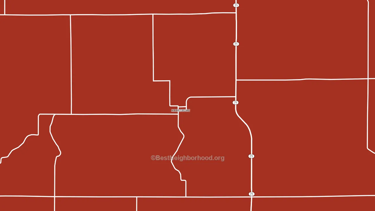 69345, NE block-group political-lean map