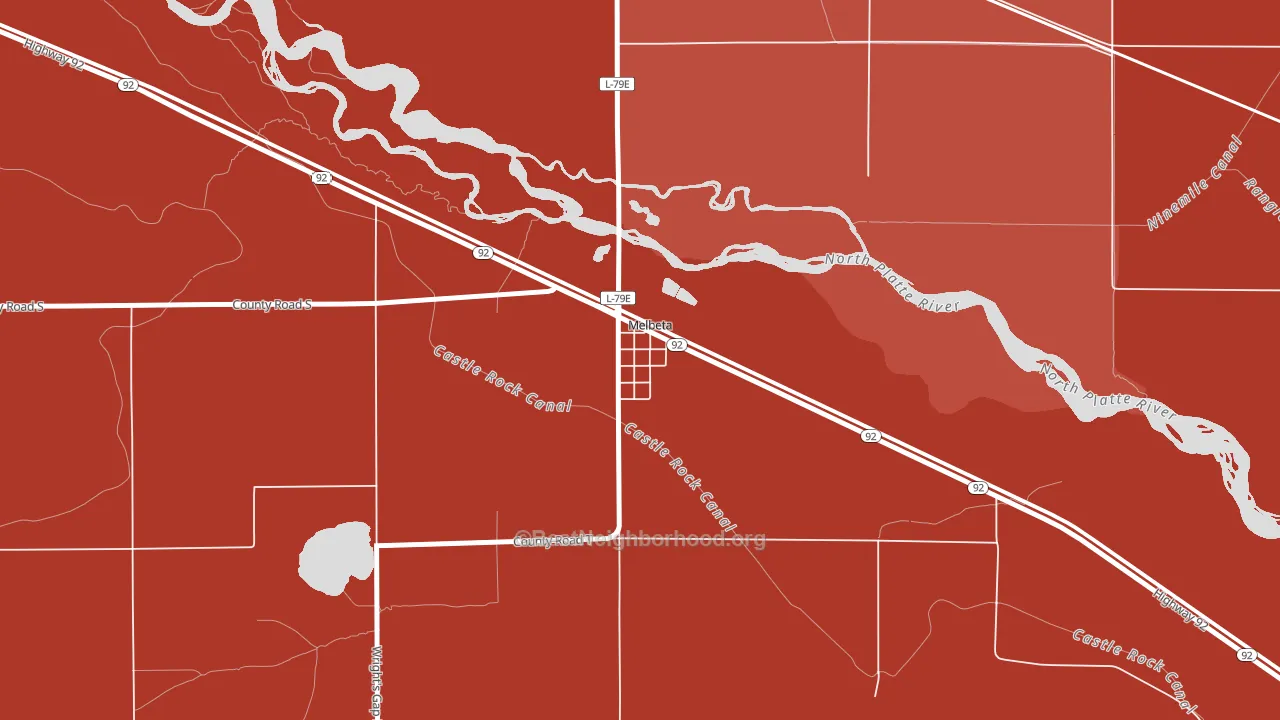 69355, NE block-group political-lean map