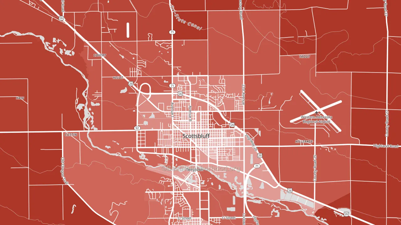 69361, NE block-group political-lean map