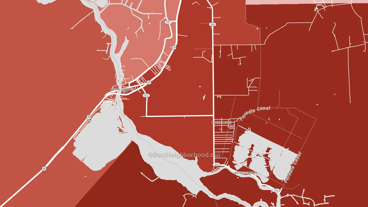 70030, LA block-group political-lean map