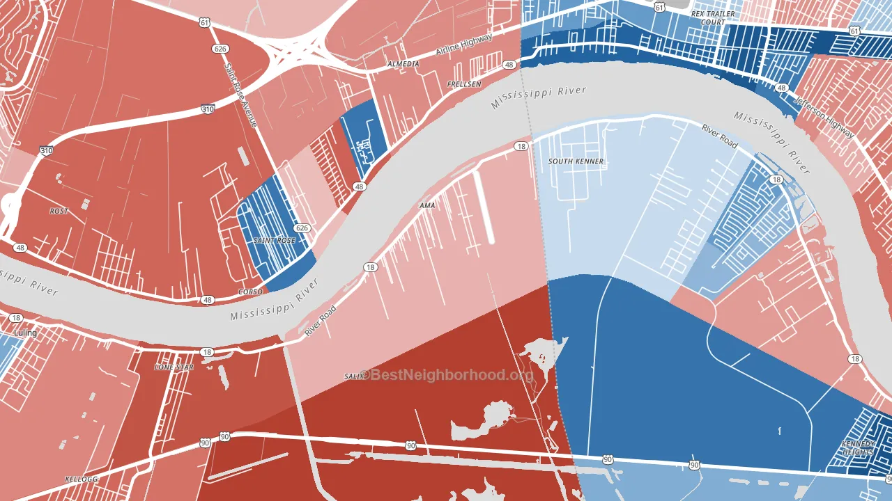 70031, LA block-group political-lean map
