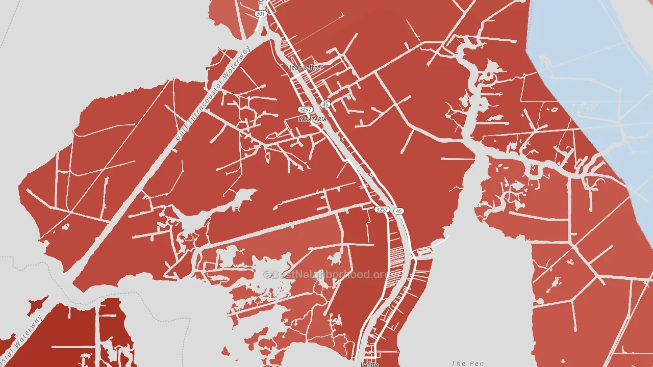 70036, LA block-group political-lean map
