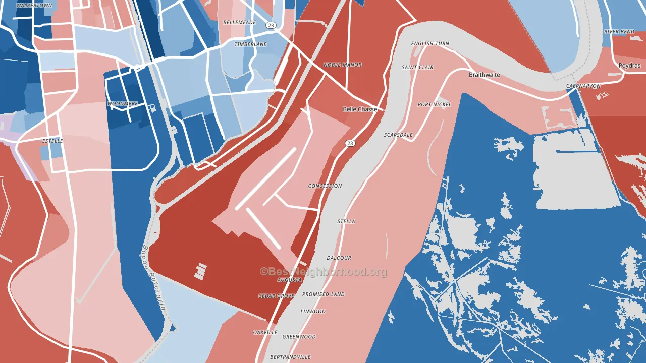 70037, LA block-group political-lean map
