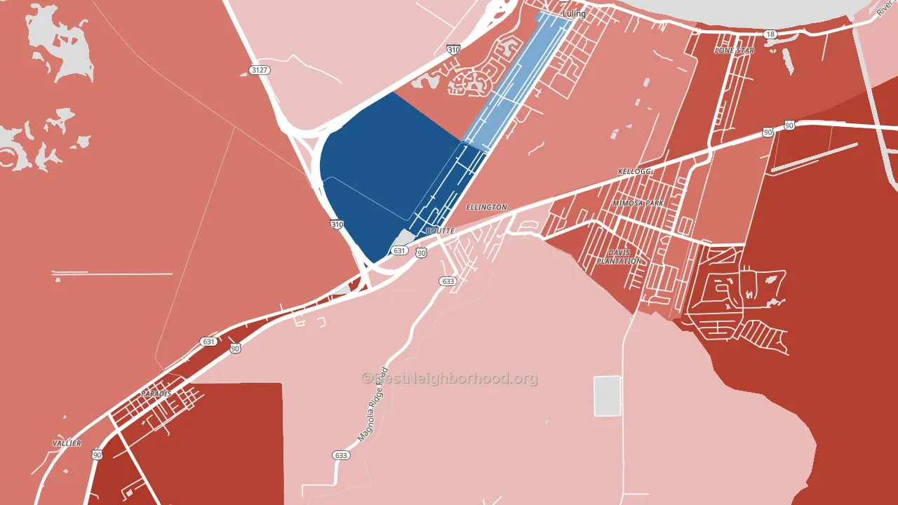 70039, LA block-group political-lean map