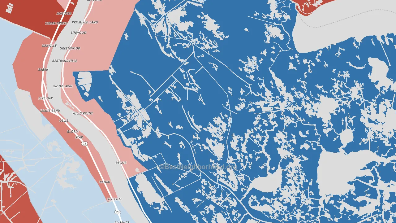 70040, LA block-group political-lean map