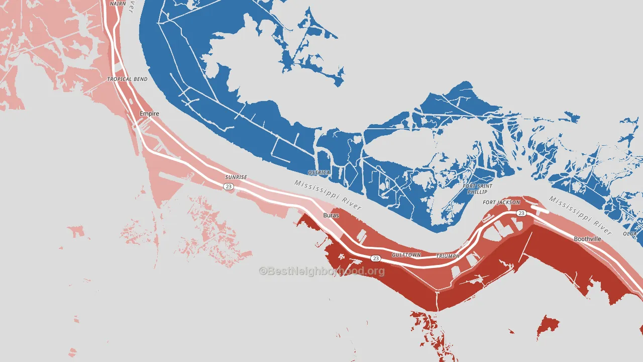 70041, LA block-group political-lean map