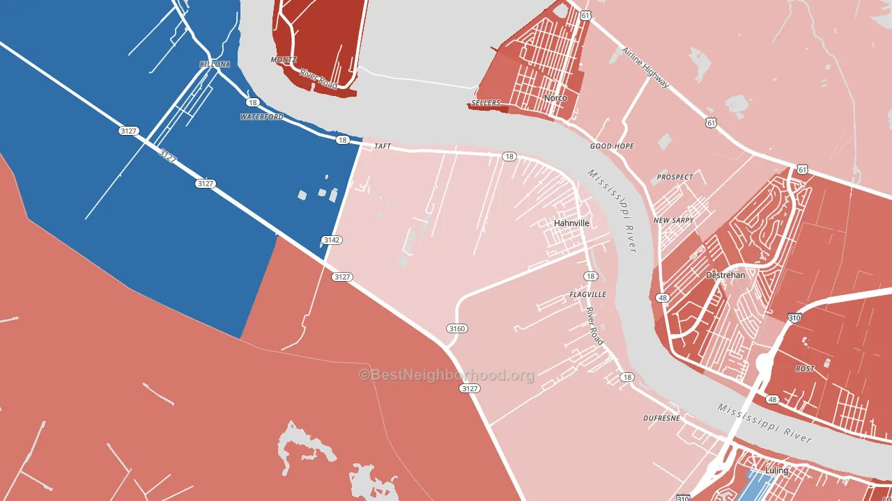 70057, LA block-group political-lean map