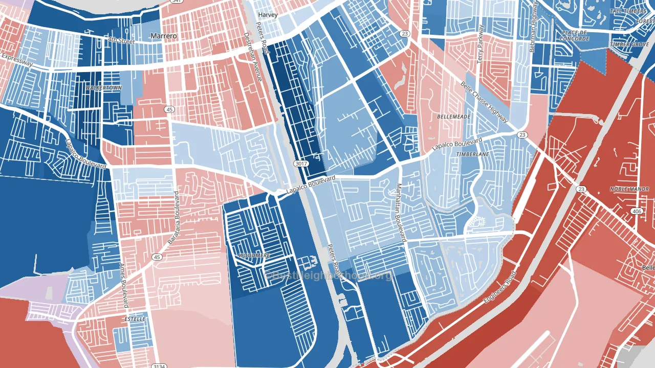 70058, LA block-group political-lean map