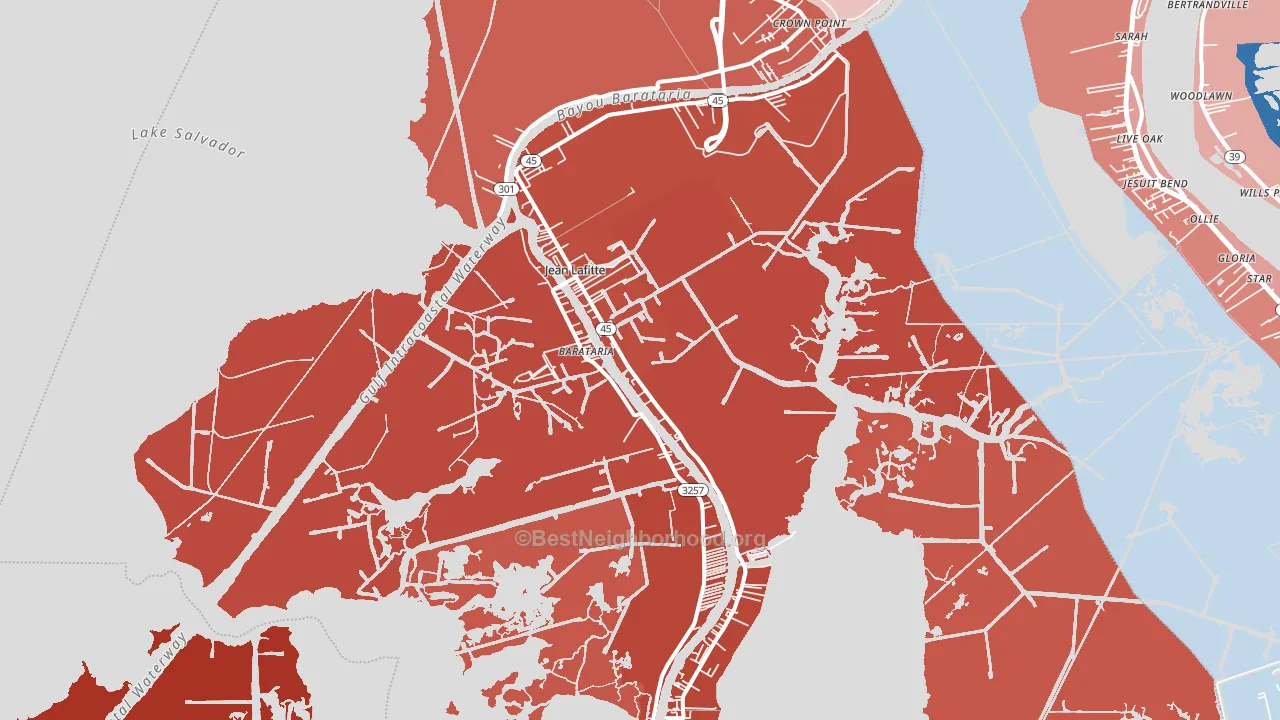 70067, LA block-group political-lean map