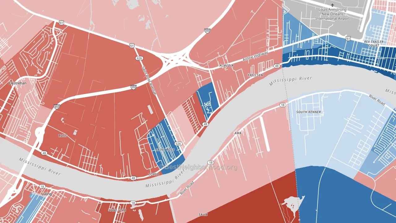 70087, LA block-group political-lean map