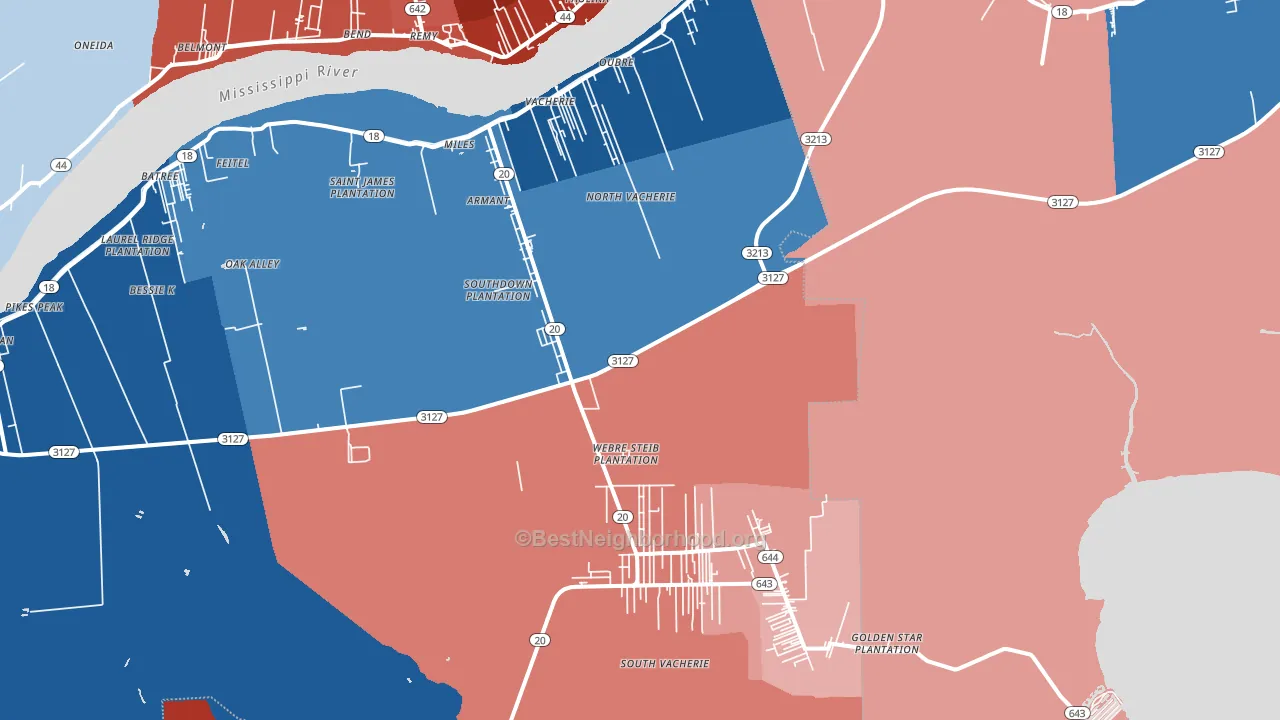 70090, LA block-group political-lean map