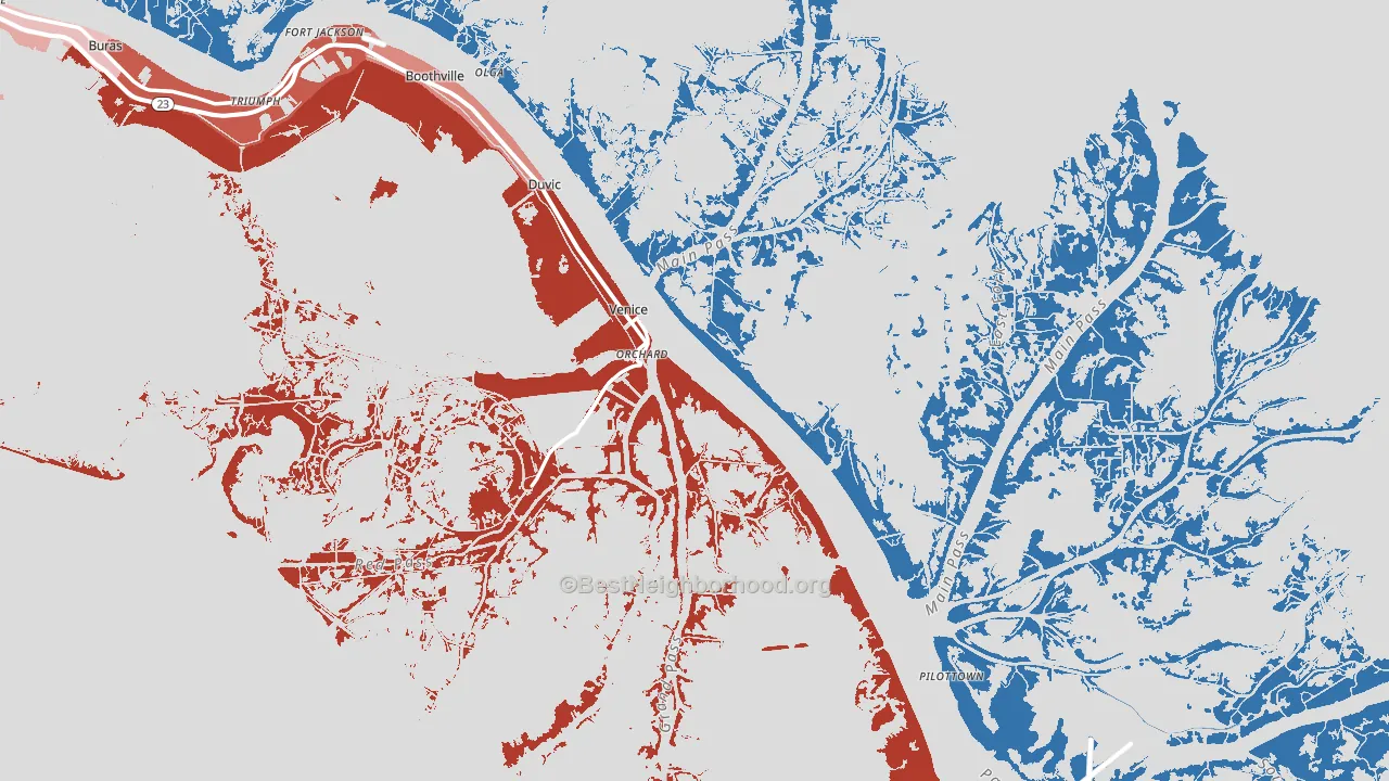 70091, LA block-group political-lean map