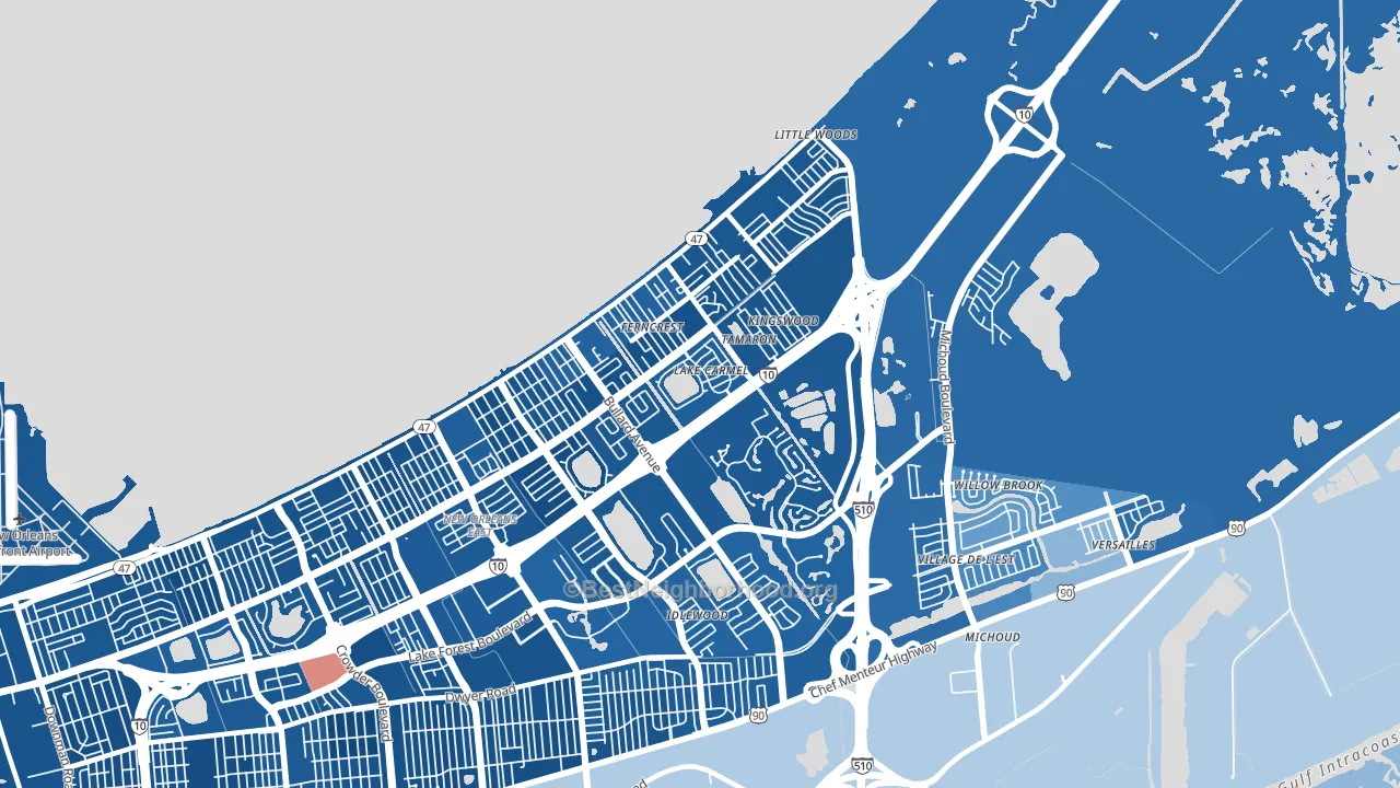70128, LA block-group political-lean map