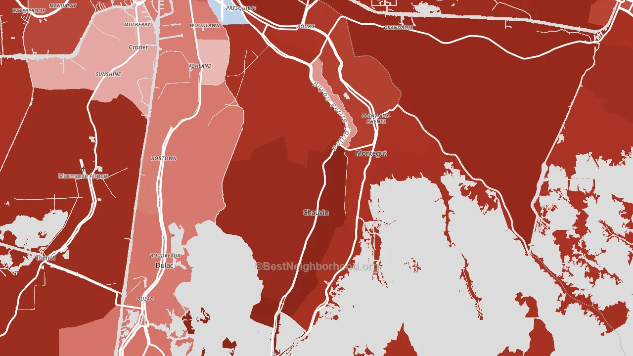 70344, LA block-group political-lean map