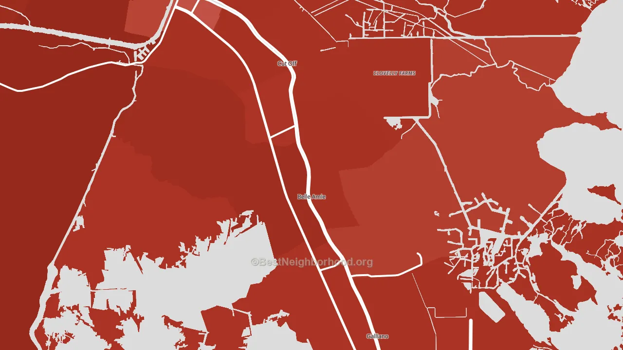 70345, LA block-group political-lean map
