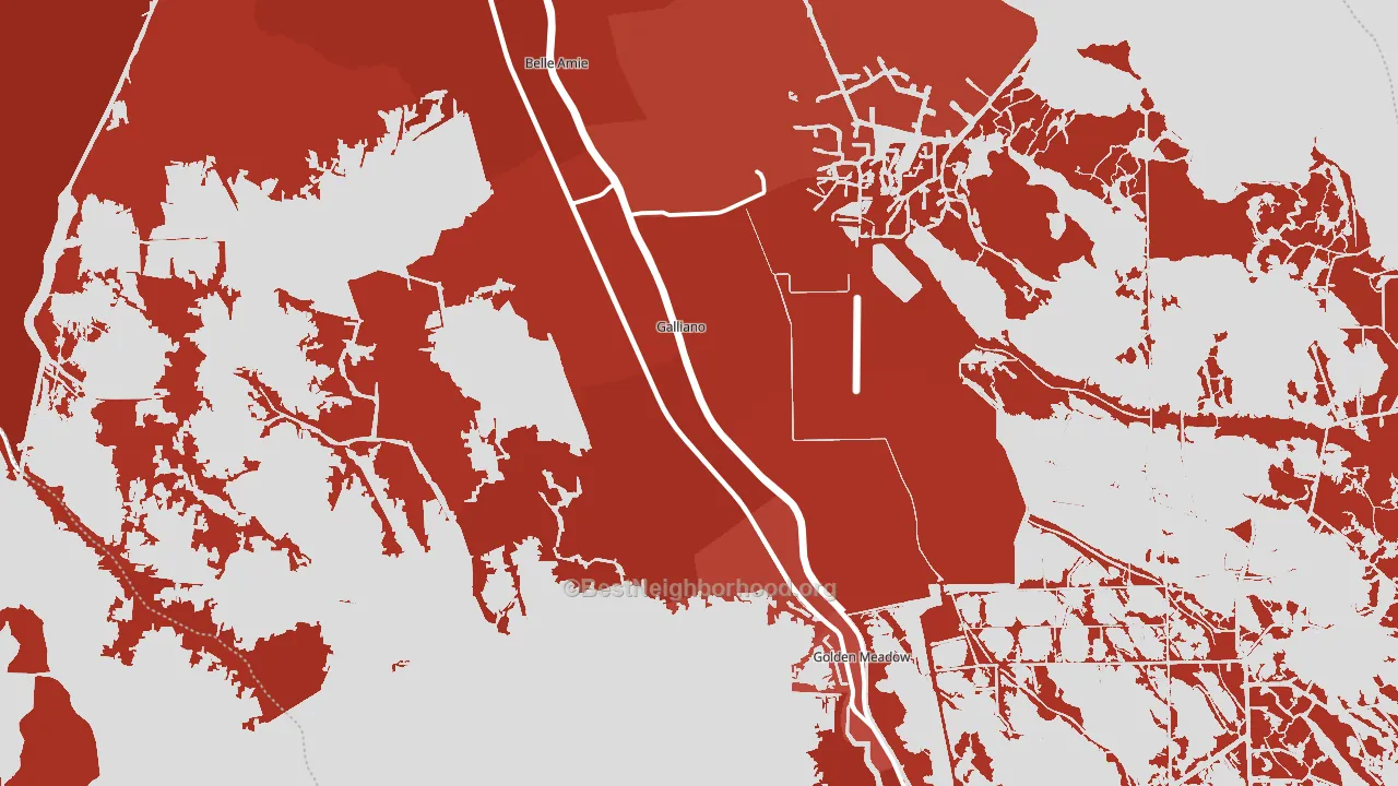 70354, LA block-group political-lean map