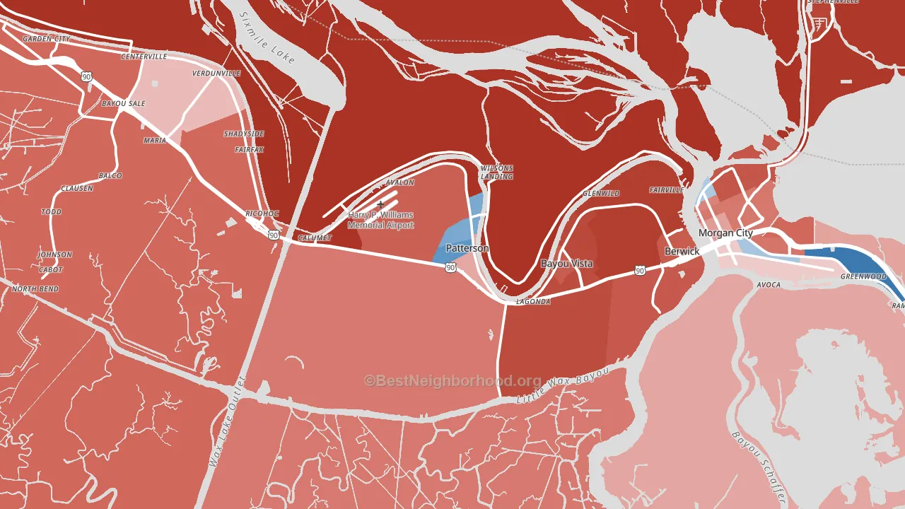 70392, LA block-group political-lean map