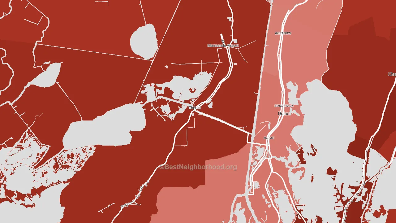 70397, LA block-group political-lean map
