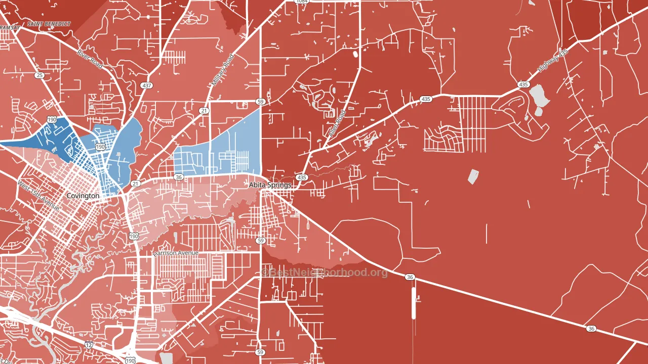 70420, LA block-group political-lean map