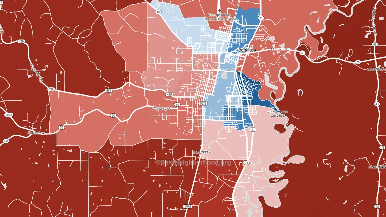 70427, LA block-group political-lean map