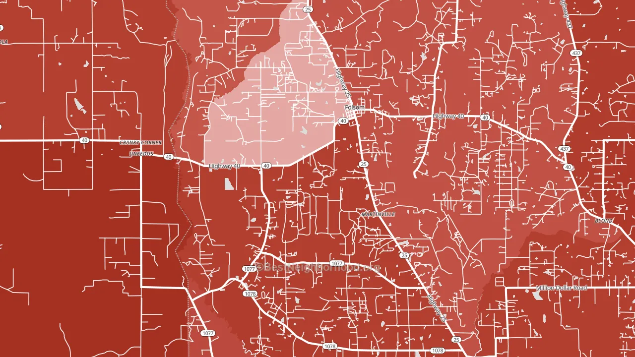 70437, LA block-group political-lean map