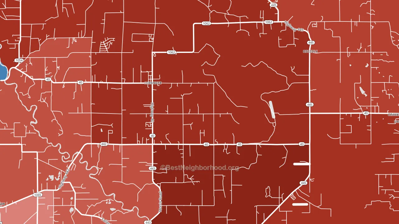70446, LA block-group political-lean map