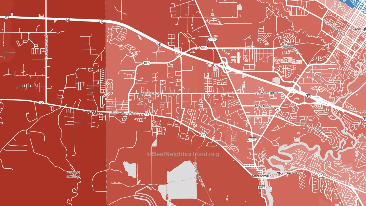 70447, LA block-group political-lean map