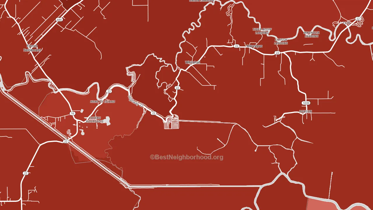 70449, LA block-group political-lean map