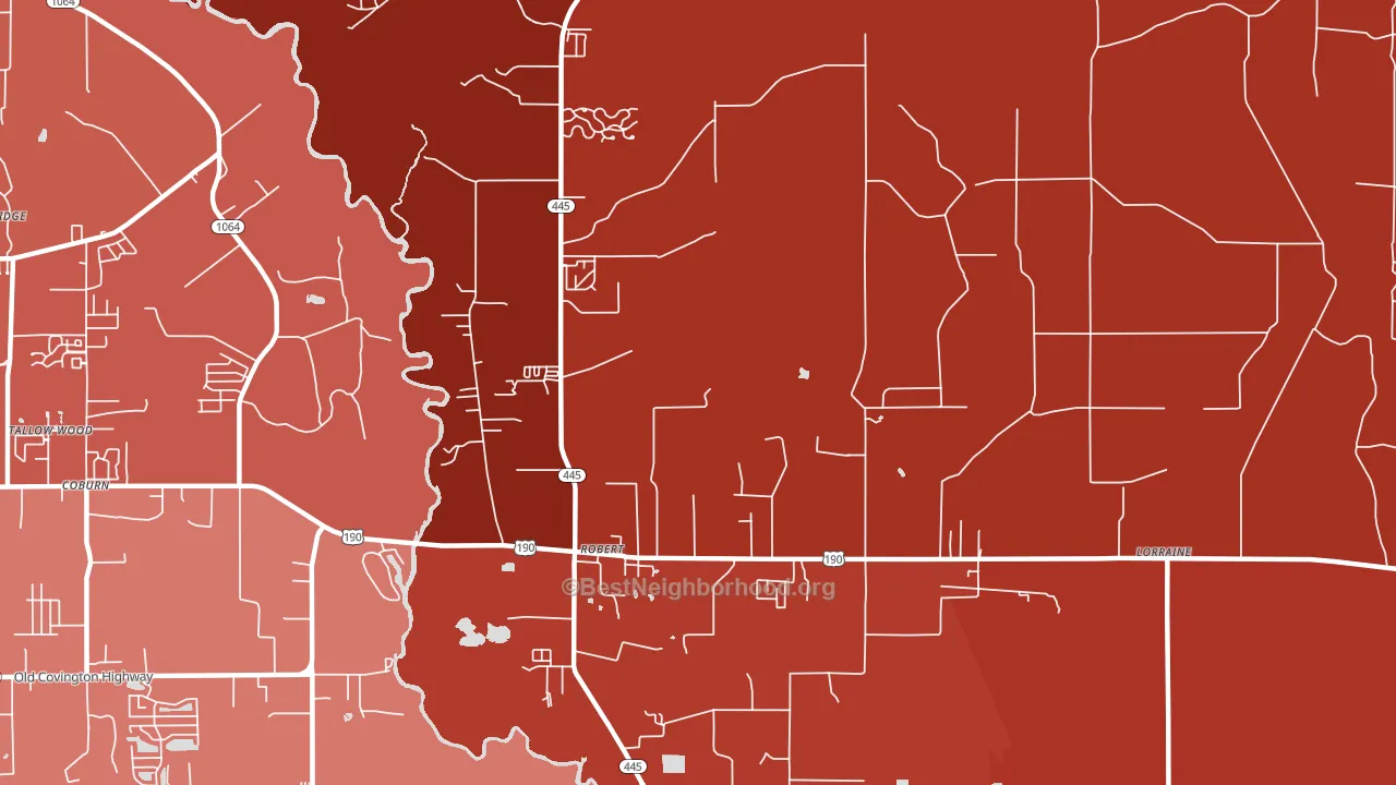70455, LA block-group political-lean map