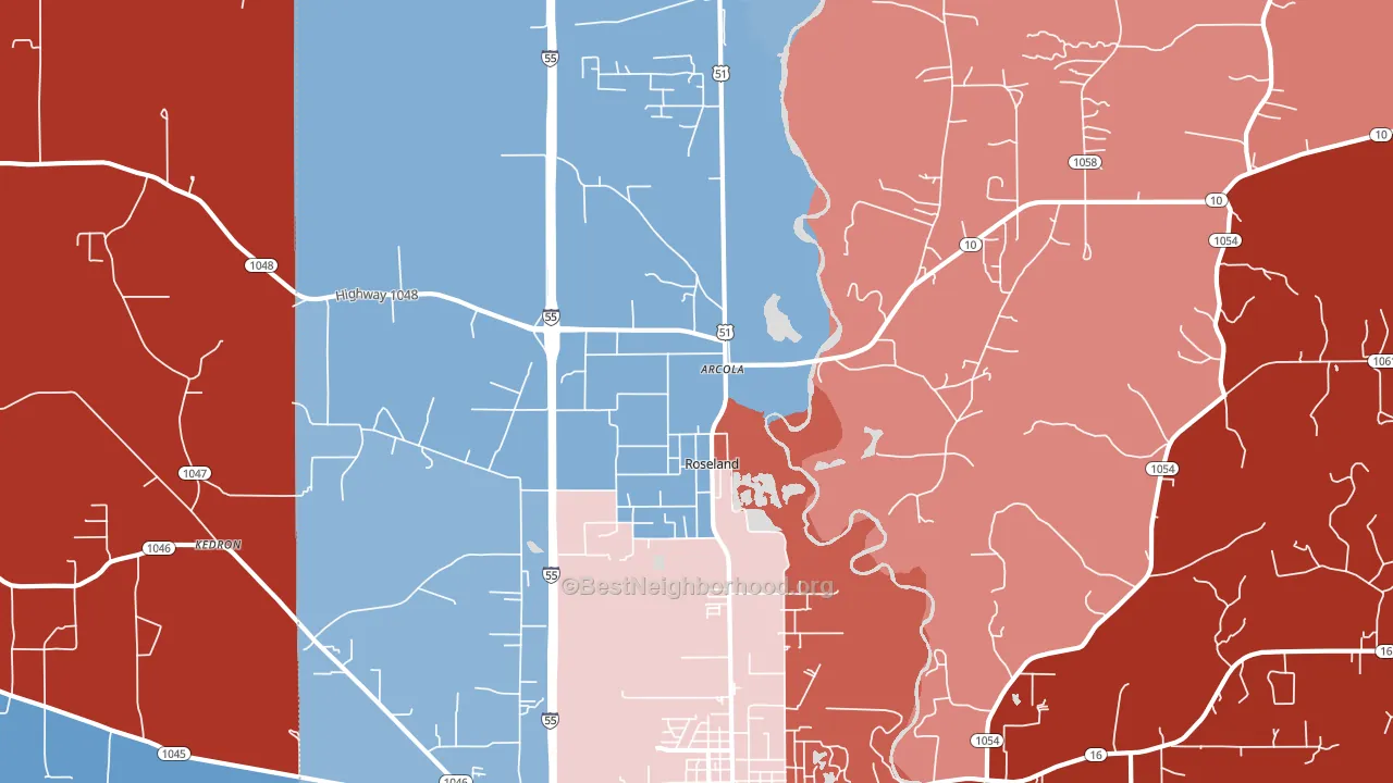 70456, LA block-group political-lean map